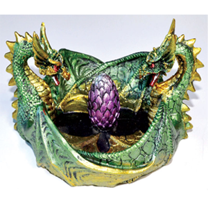 Double Dragon ashtray / incense burner 4 1/4"