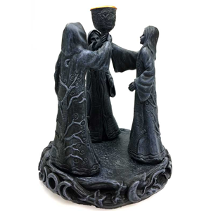 Maiden Mother Crone cone Incense Burner 7"