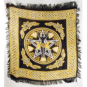 Pentagram Goddess altar cloth 18" x 18"