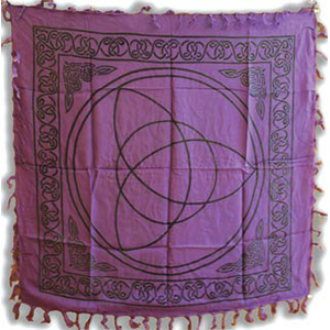 Purple Triquetra altar cloth 36" x 36"