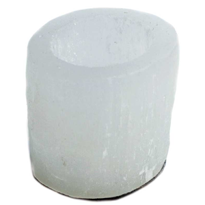 Selenite Round tealight holder 2 1/2"
