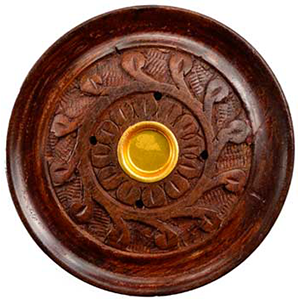 Wood carved stick/cone Burner 3 3/4"